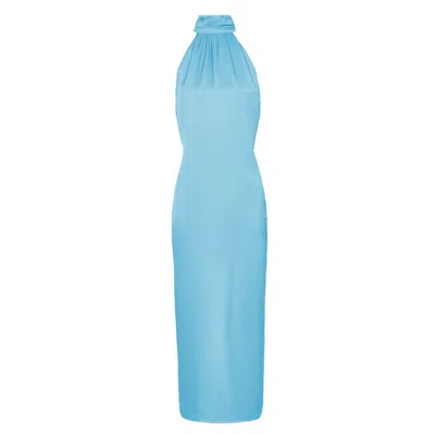 Forever Young The Label Women's Blue Helen Satin Dress Ciel