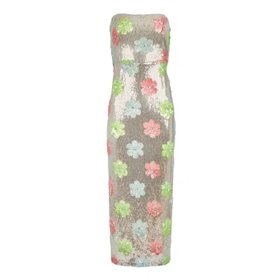 Forever Young The Label Women's Callie Sequin Floral Dress In Gray