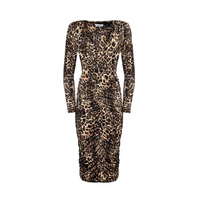 Forever Young The Label Women's Neutrals / Brown Layla Midi Leopard Dress
