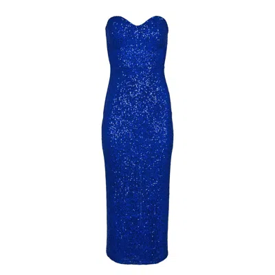 Forever Young The Label Women's Pandora Strapless Sequin Dress Blue
