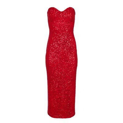 Forever Young The Label Women's Pandora Strapless Sequin Dress Red