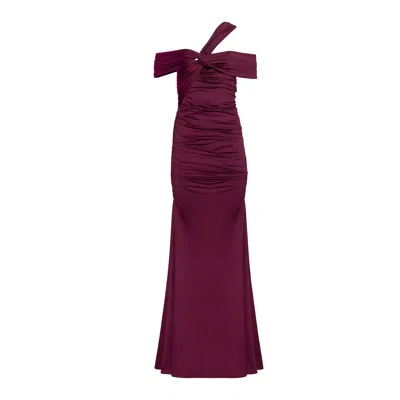 Forever Young The Label Women's Pink / Purple / Red Amina Maxi Gown Bordeaux In Pink/purple/red