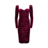 Forever Young The Label Women's Red Aliyah Midi Velvet Dress Bordeaux In Red