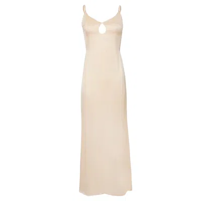 Forever Young The Label Women's White Aria Maxi Satin Dress Vanilla