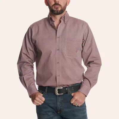 Forge Aarco Men's Burgundy Fire Resistant Long Sleeve Western Work Shirt