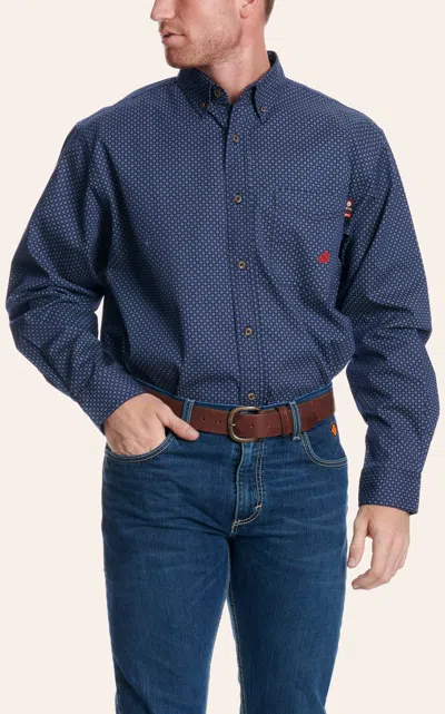 Forge Men's Blue Fr Geo Print Western Shirt