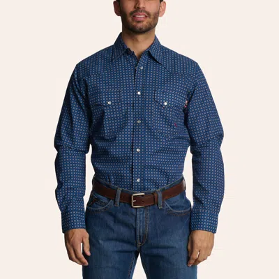 Forge Men's Blue Medallion Print Fr Long Sleeve Pearl Snap Western Shirt