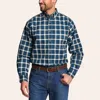 Forge Men's Blue Plaid Button Shirt In Blue
