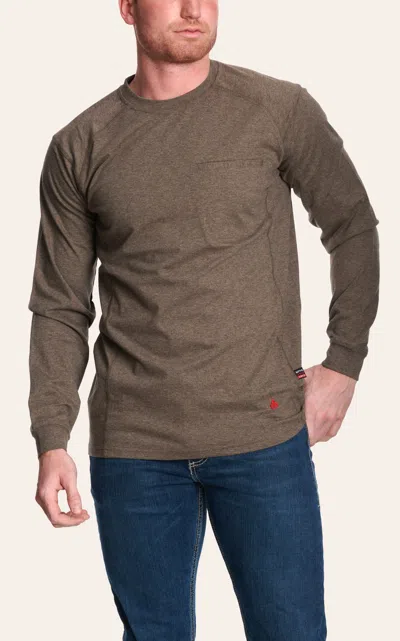 Forge Men's Chocolate Light Weight Fr Work T-shirt In Brown