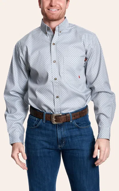Forge Men's Cornflower Blue Geo Fr Work Shirt In Gray