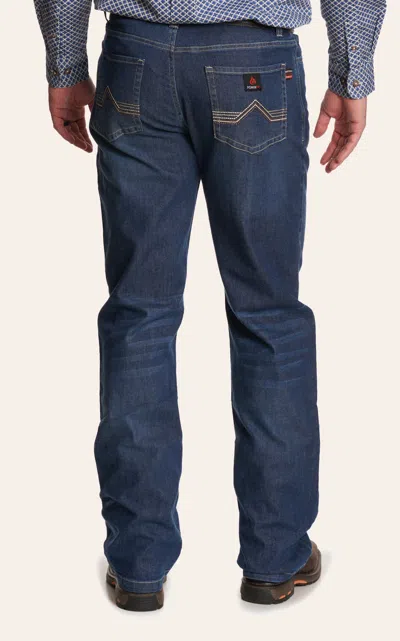 Forge Men's Fr Medium Wash Relaxed Boot Cut Work Jeans In Blue