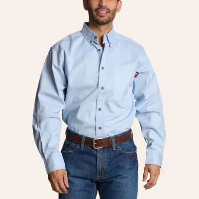 Forge Men's Light Blue Diamond Geo Print Fr Long Sleeve Shirt