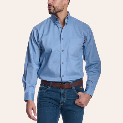 Forge Men's Light Blue Geo Print Fr Long Sleeve Shirt