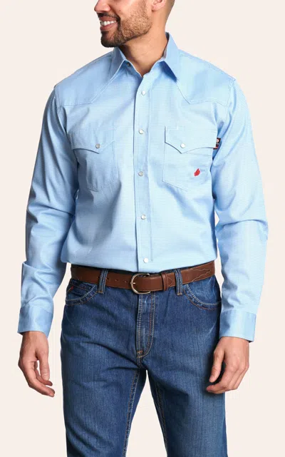 Forge Men's Light Blue Geo Print Western Shirt
