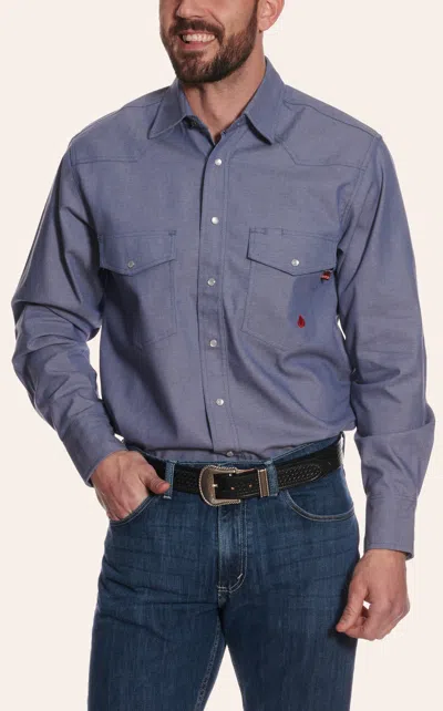 Forge Men's Light Denim Long Sleeve Fr Work Shirt In Blue