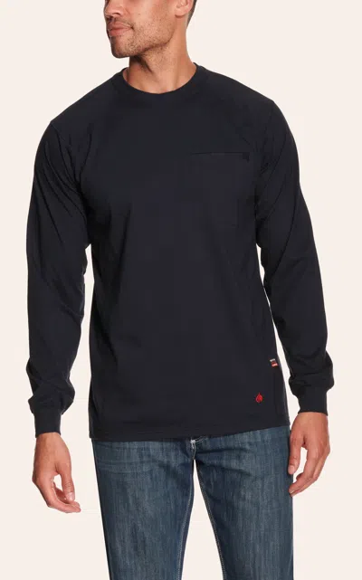 Forge Men's Navy Pocket Long Sleeve Fr Work T-shirt In Blue