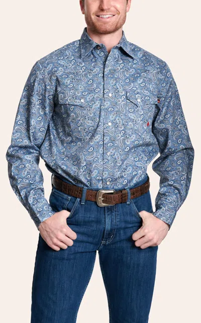 Forge Men's Steel Blue Paisley Fr Work Shirt