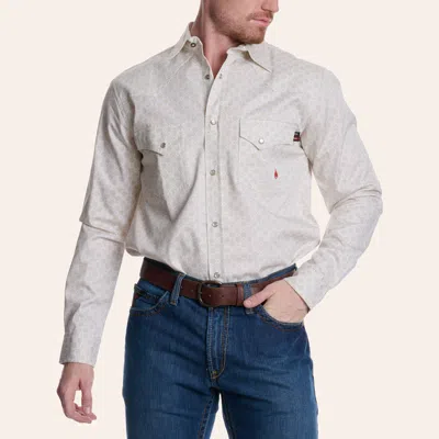 Forge Men's Tan Geo Print Fr Long Sleeve Pearl Snap Western Shirt