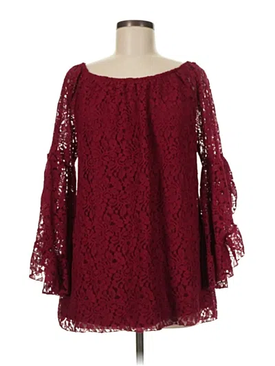 Forgotten Grace 3/4 Sleeve Blouse In Burgundy