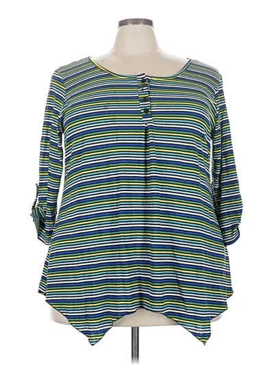 Pre-owned Forgotten Grace 3/4 Sleeve Blouse In Green