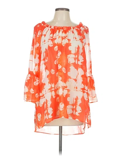 Pre-owned Forgotten Grace 3/4 Sleeve Blouse In Orange