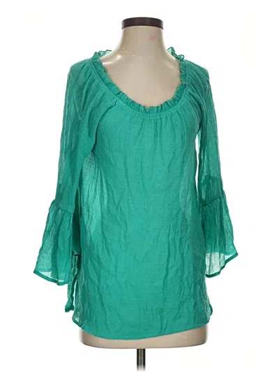 Pre-owned Forgotten Grace 3/4 Sleeve Blouse In Teal