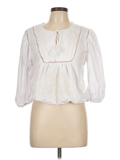 Pre-owned Forgotten Grace 3/4 Sleeve Blouse In White