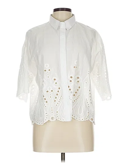 Pre-owned Forgotten Grace 3/4 Sleeve Blouse In White