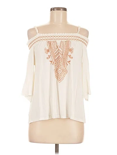 Pre-owned Forgotten Grace 3/4 Sleeve Blouse In White