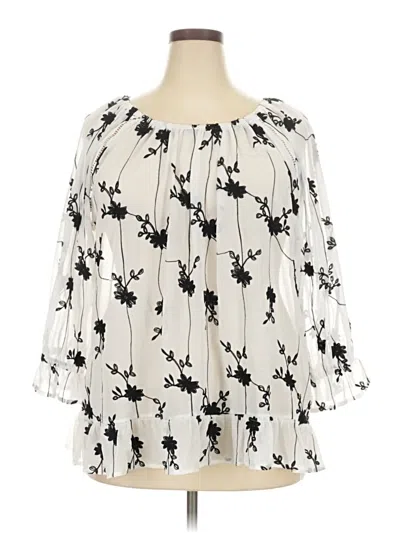 Pre-owned Forgotten Grace 3/4 Sleeve Blouse In White