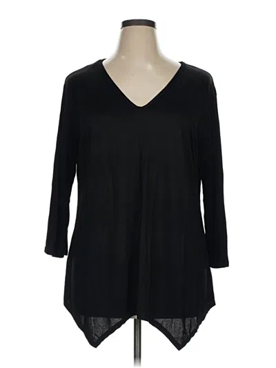 Pre-owned Forgotten Grace 3/4 Sleeve Top Black V-neck Tops