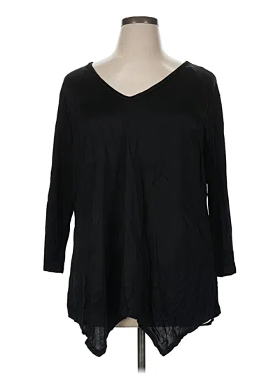 Pre-owned Forgotten Grace 3/4 Sleeve Top Black V-neck Tops