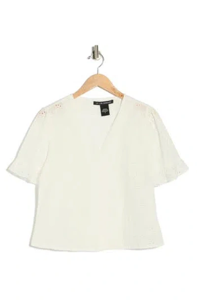 Forgotten Grace Cotton Broderie Anglaise Button-up Top In Neutral