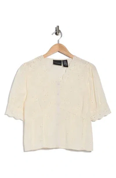 Forgotten Grace Cotton Eyelet Top In White