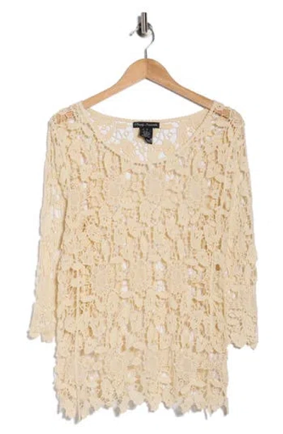 Forgotten Grace Cotton Lace Top In Animal Print