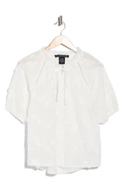 Forgotten Grace Cotton Peasant Top In Gray