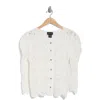 Forgotten Grace Crochet Button Front Cardigan In White