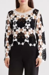 Forgotten Grace Crochet Lace Top In Black