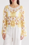 Forgotten Grace Crochet Lace Top In Multi