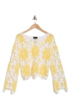 Forgotten Grace Crochet Lace Top In White/yellow