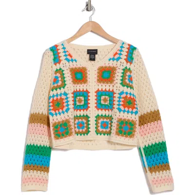 Forgotten Grace Crochet Sweater Cardigan In Crochet Squares