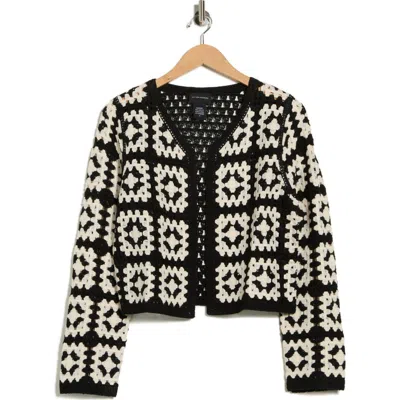 Forgotten Grace Crochet Sweater Cardigan In Multi