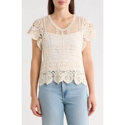Forgotten Grace Crochet Top In Brown