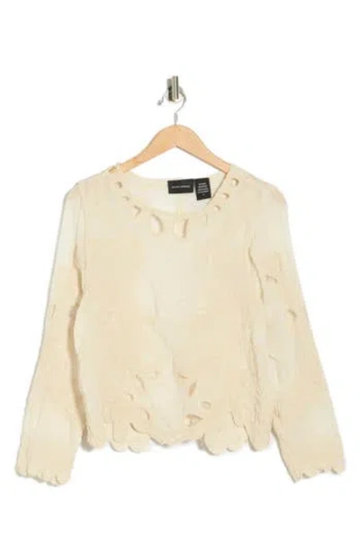 Forgotten Grace Cutout Embroidered Shirt In Neutral