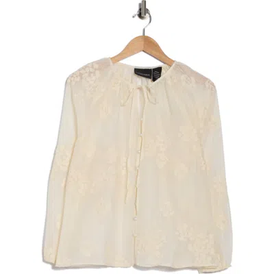 Forgotten Grace Embroidered Babydoll Top In White