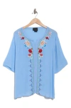 Forgotten Grace Embroidered Blouse In Denim