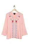 Forgotten Grace Embroidered Blouse In Pink