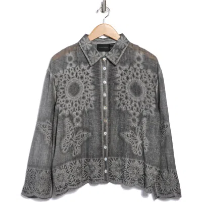 Forgotten Grace Embroidered Button-up Shirt In Brown