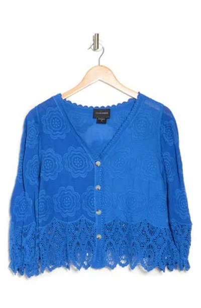 Forgotten Grace Embroidered Button-up Shirt In Royal