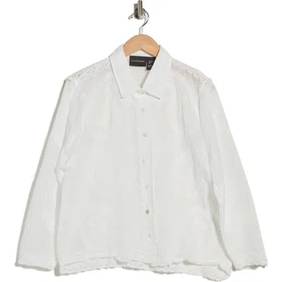 Forgotten Grace Embroidered Button-up Shirt In White